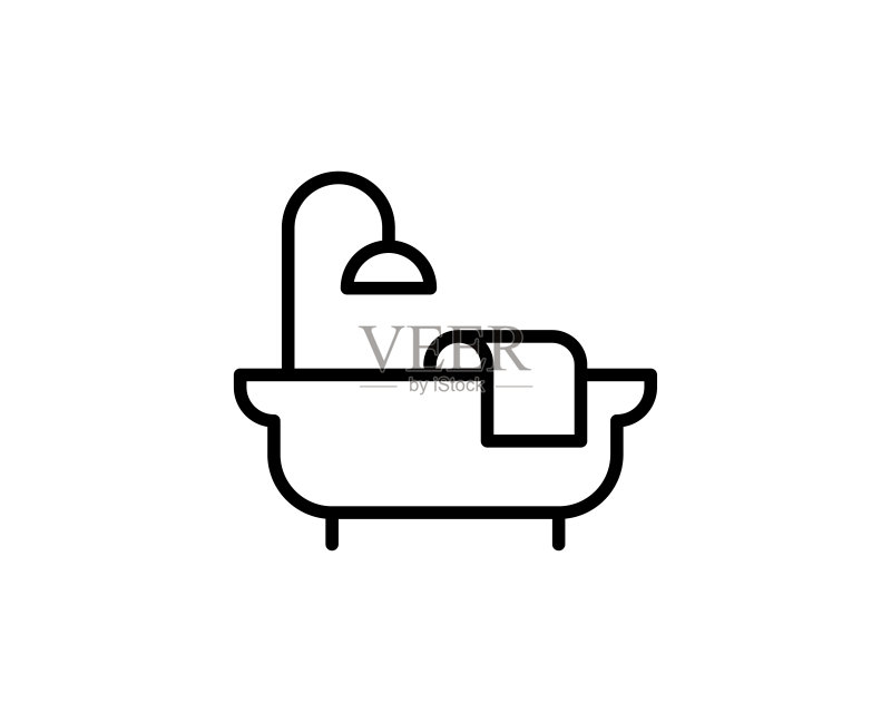 优质浴室线条图标图标素材