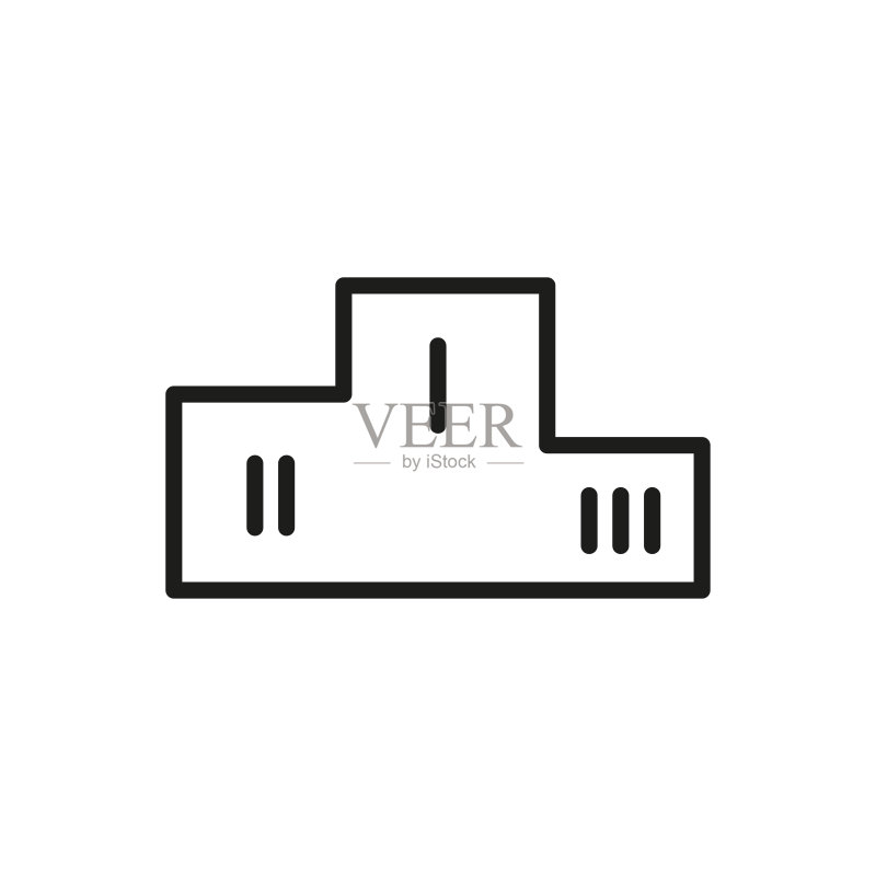 简约讲台线条图标图标素材