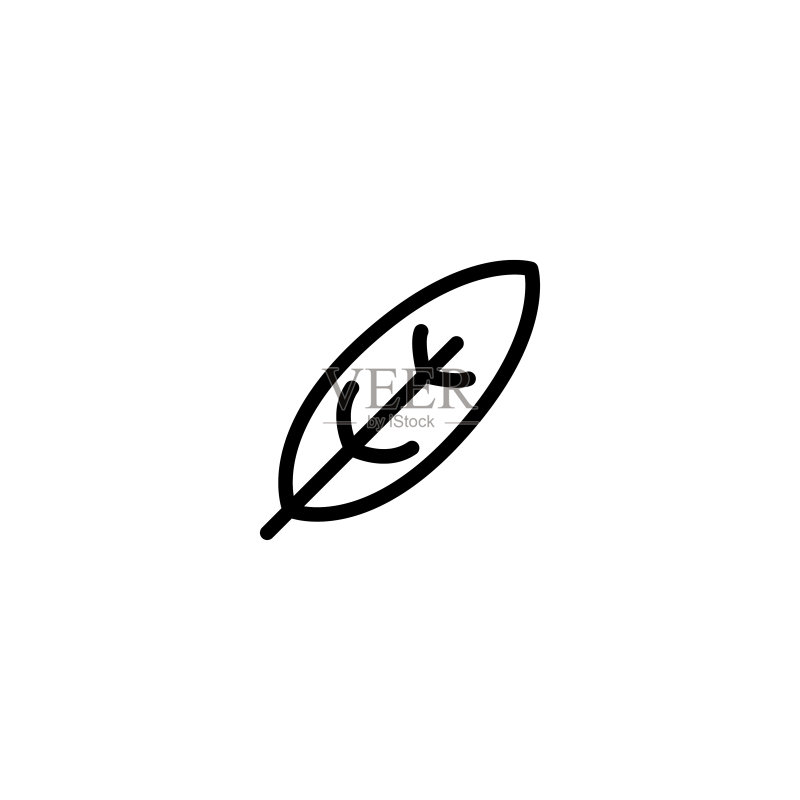 简约羽毛笔线条图标图标素材