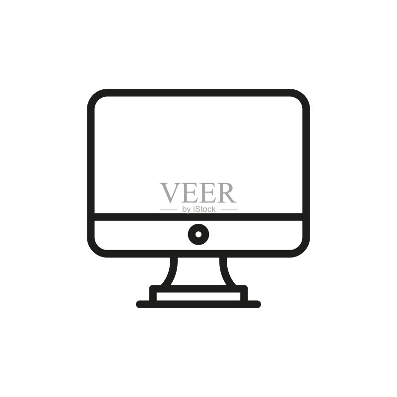 简约电脑线条图标图标素材