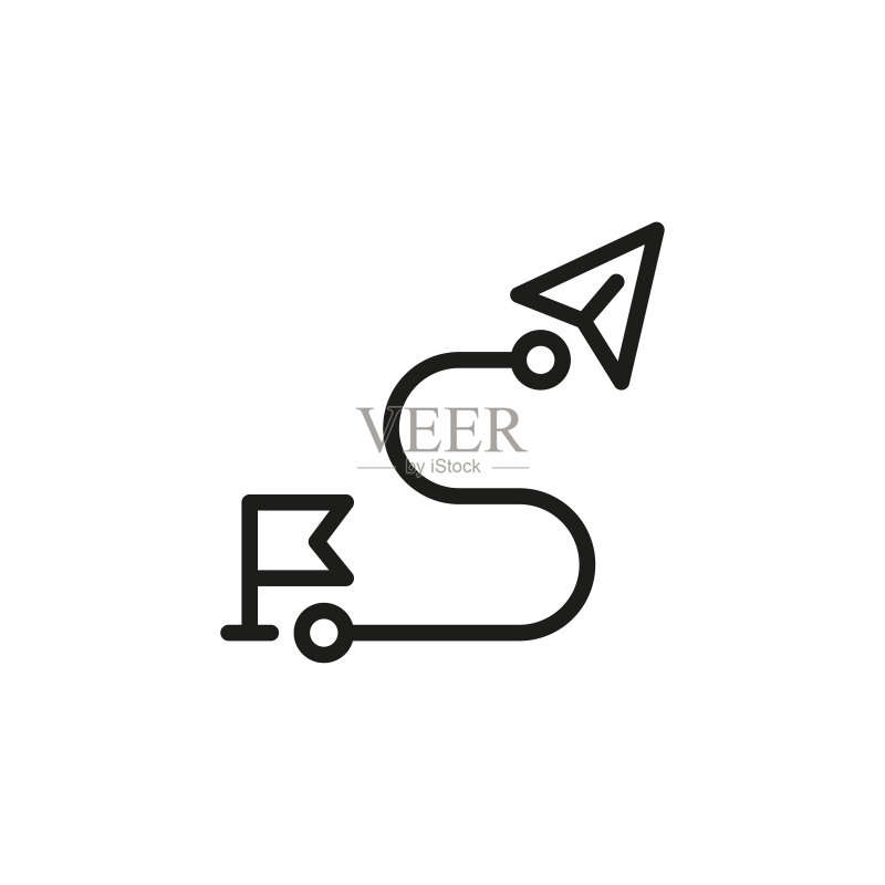 简约路线线性图标图标素材