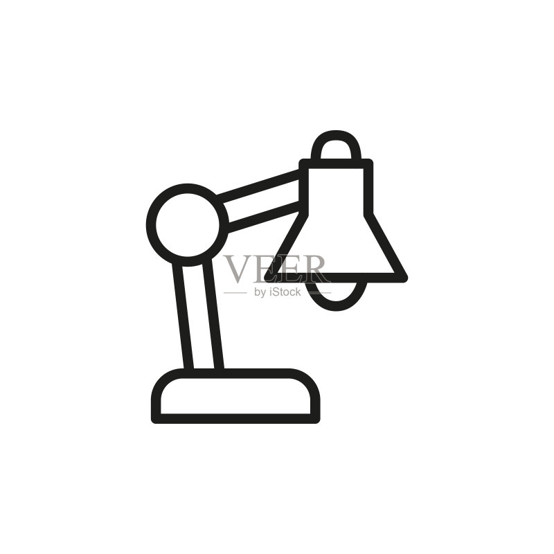 简约台灯线条图标图标素材