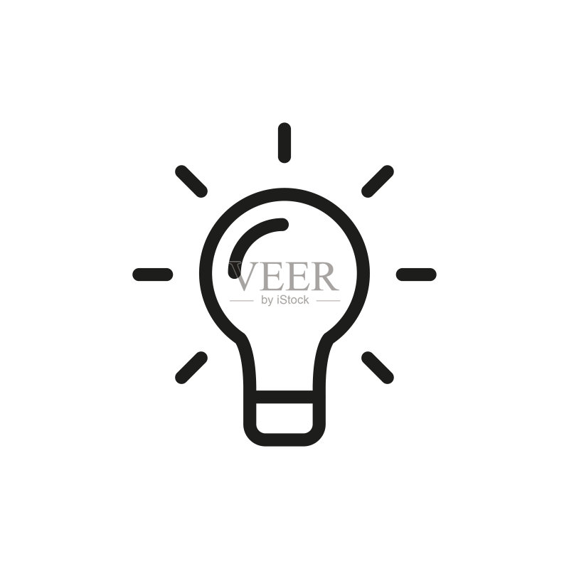 简约灯泡线条图标图标素材