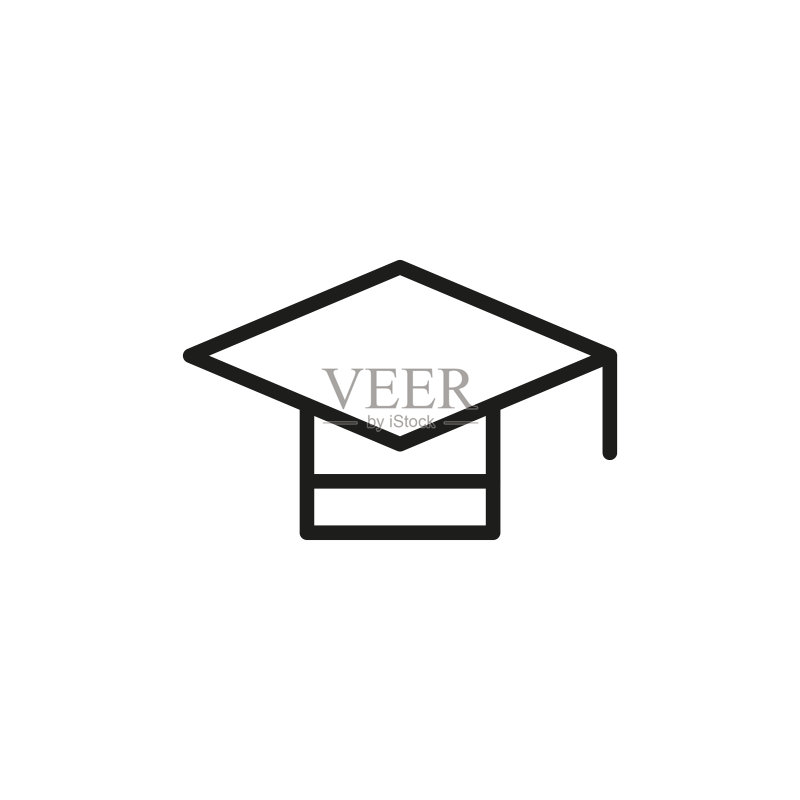 简约毕业帽线条图标图标素材