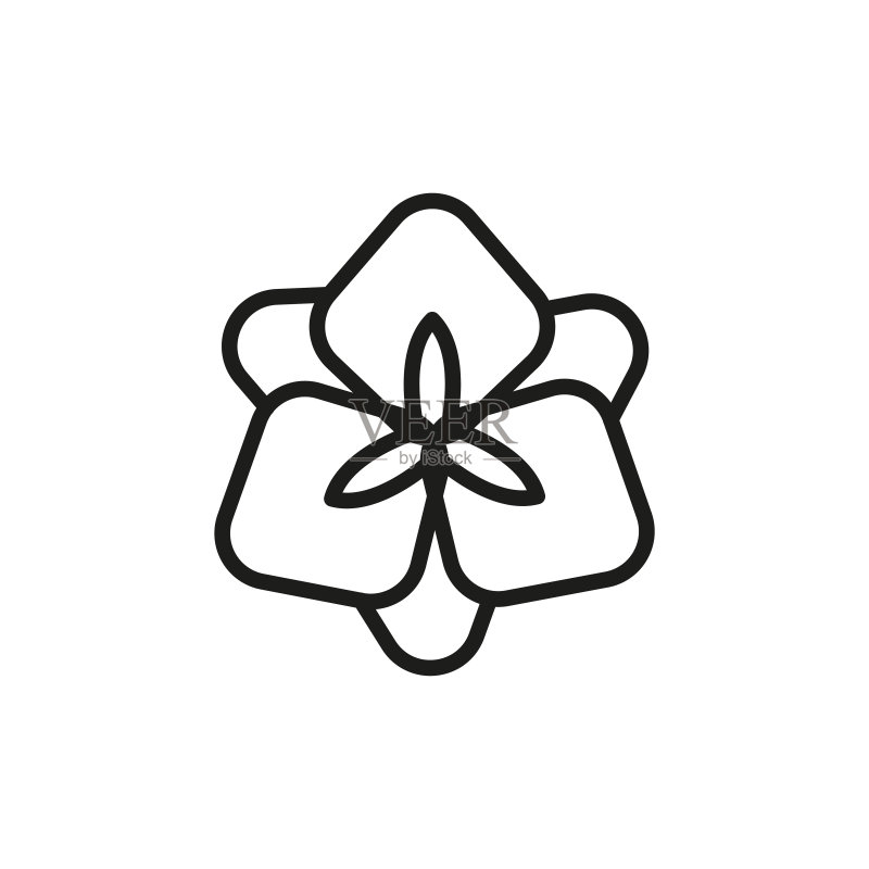 简约花朵线条图标图标素材