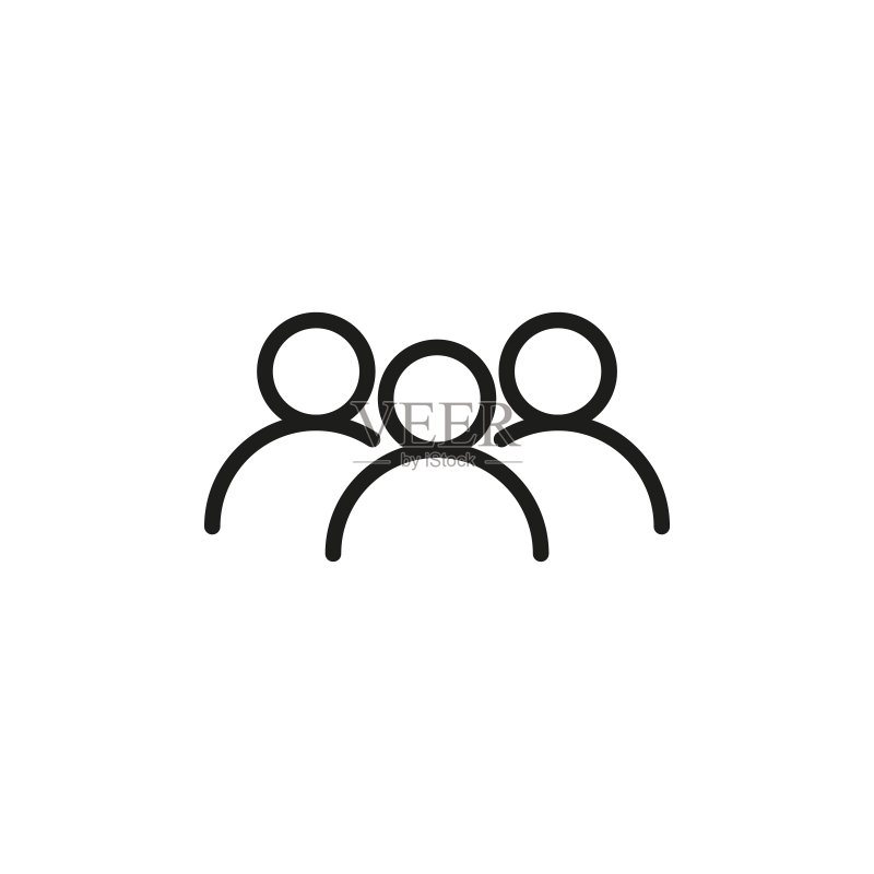 简单的团队线条图标图标素材