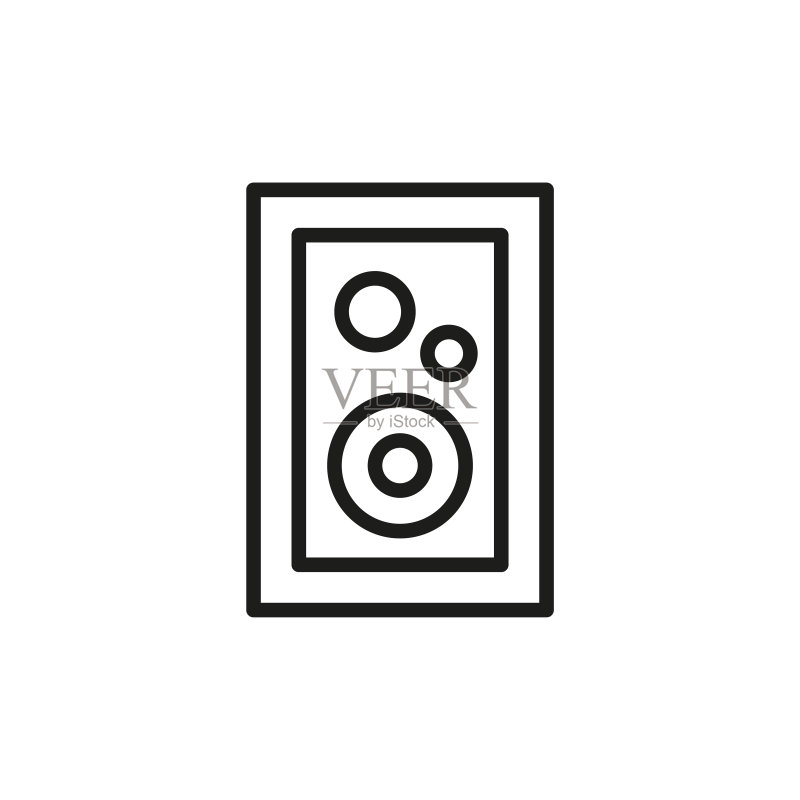 简约扬声器线性图标图标素材