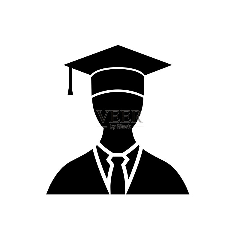 学生帽,教育,大学头像,毕业生图标,logo白色背景图标素材