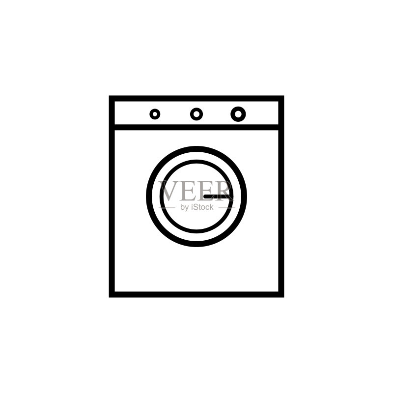 洗衣机轮廓图标矢量图图标素材