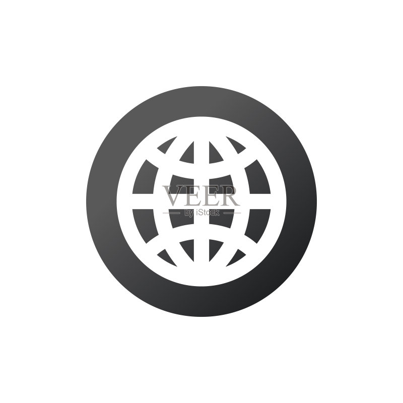 世界或地球图标。地球符号。库存矢量图,白色背景图标素材