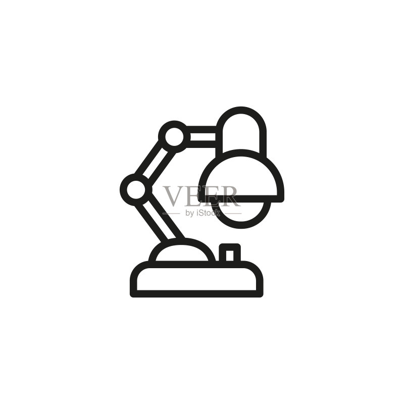 简约台灯线条图标图标素材