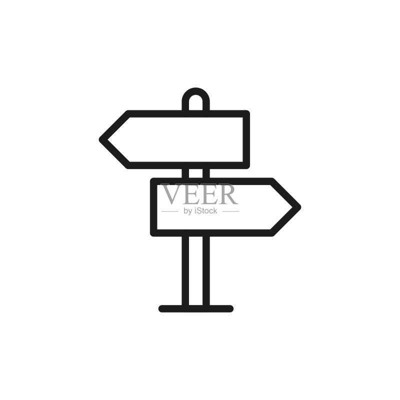路标指示牌线性图标图标素材