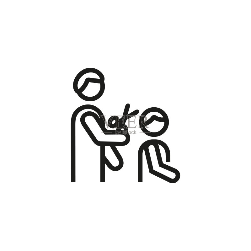 理发师细线图标图标素材