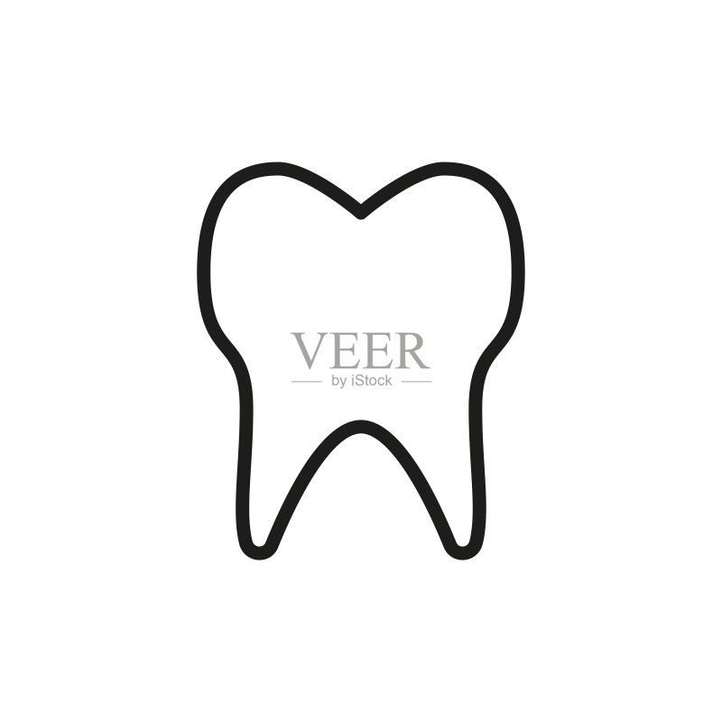 简约牙齿线条图标图标素材