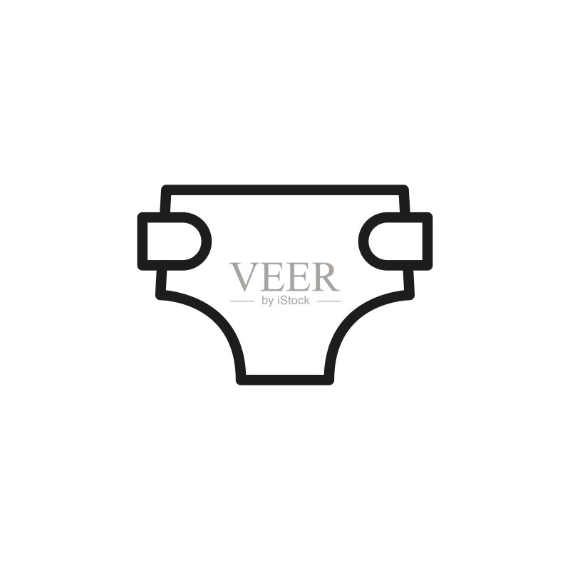 简易尿布线条图标图标素材