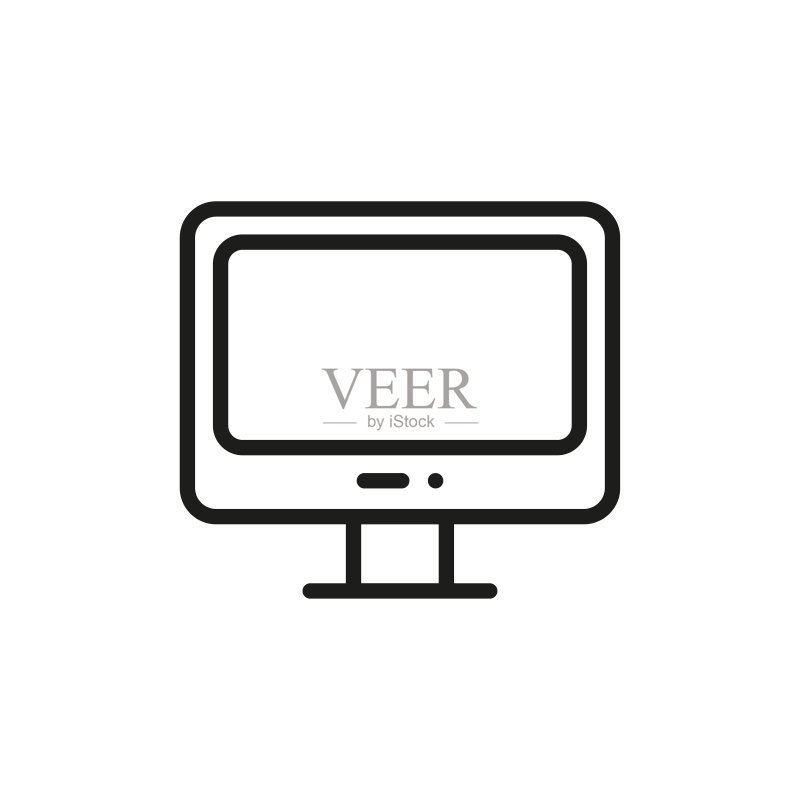 简约电脑线条图标图标素材