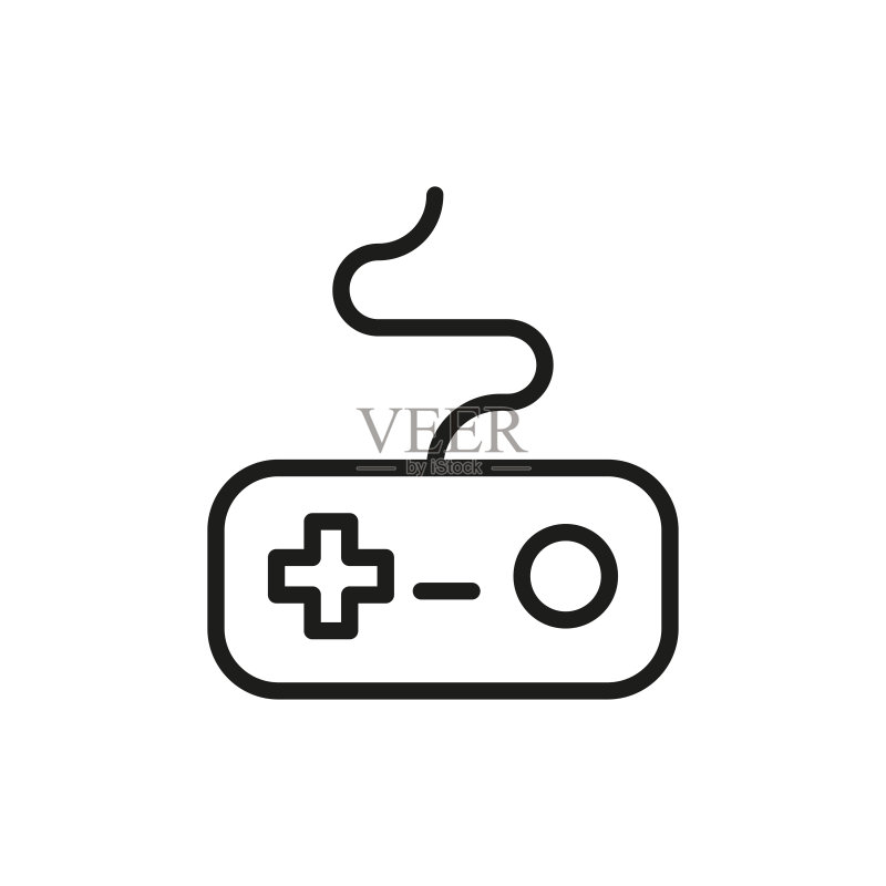 简易游戏手柄线性图标图标素材