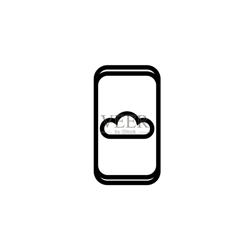 带Web图标的云计算背景:社交网络,移动应用图标素材