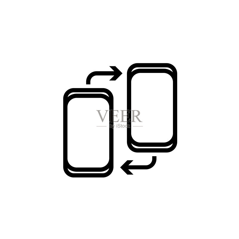 移动无线同步线性图标。带有Wi-Fi信号的智能手机,用于移动概念和Web设计的线性样式标志。共享Wifi连接轮廓矢量图标。符号、徽标图示。矢量图形图标素材