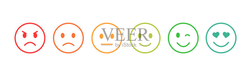 具有不同情绪的表情符号图标素材