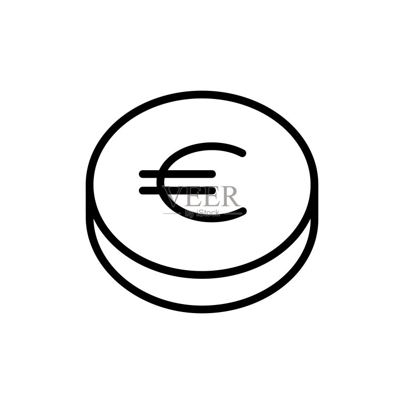 简约硬币线条图标图标素材