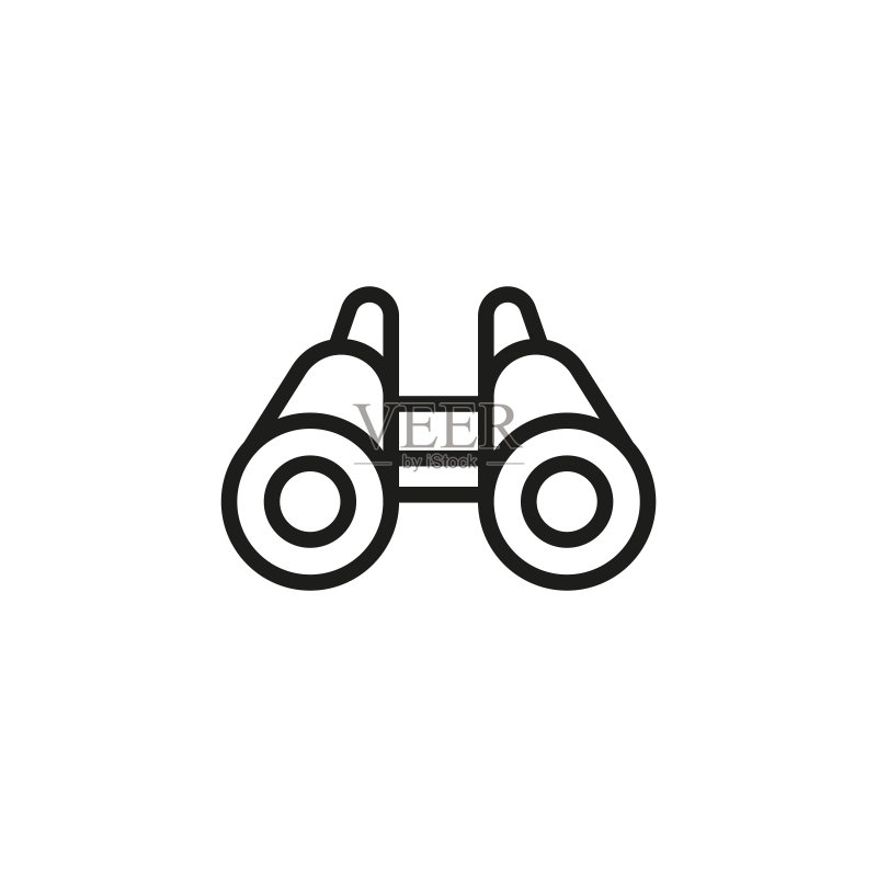 简易双筒望远镜线条图标图标素材
