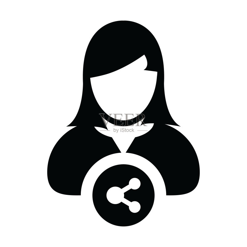 分享图标女性头像网络符号标志矢量图图标素材