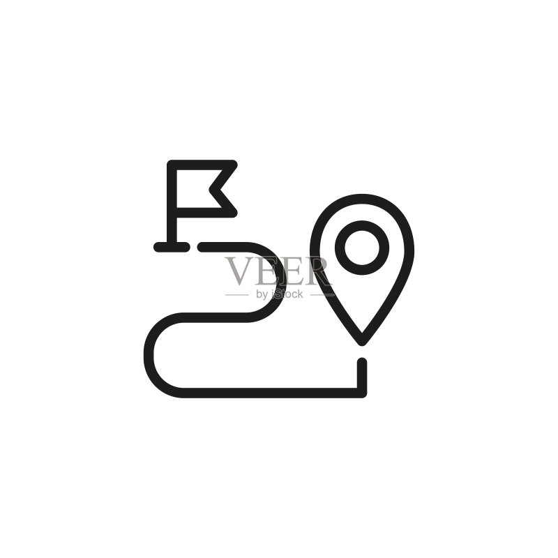 简约路线线性图标图标素材