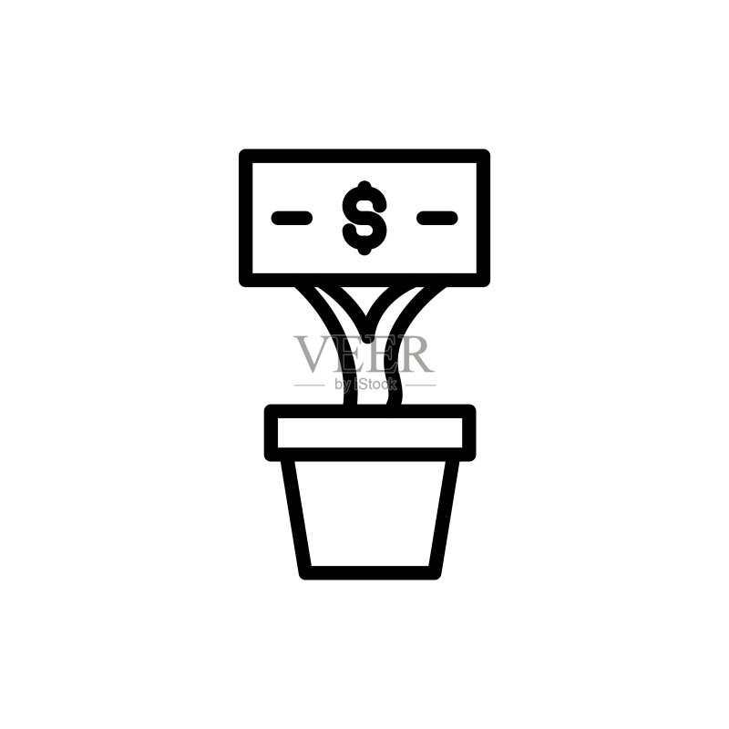 简约的资金增长线条图标图标素材