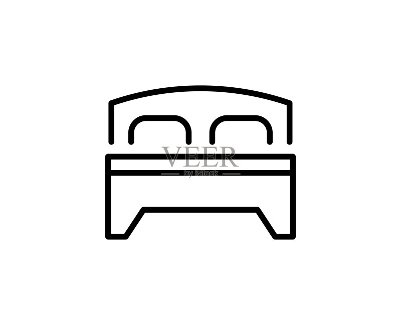 床的线条图标图标素材