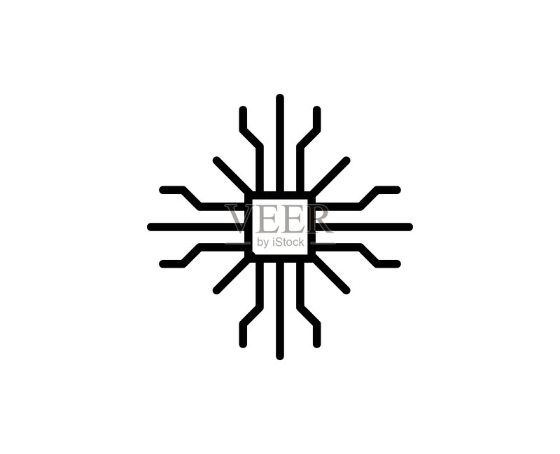 芯片线性图标图标素材