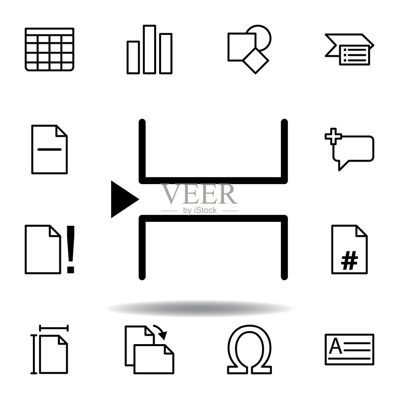 页面中断图标,适用于网页、Logo、移动应用、UI、UX图标素材