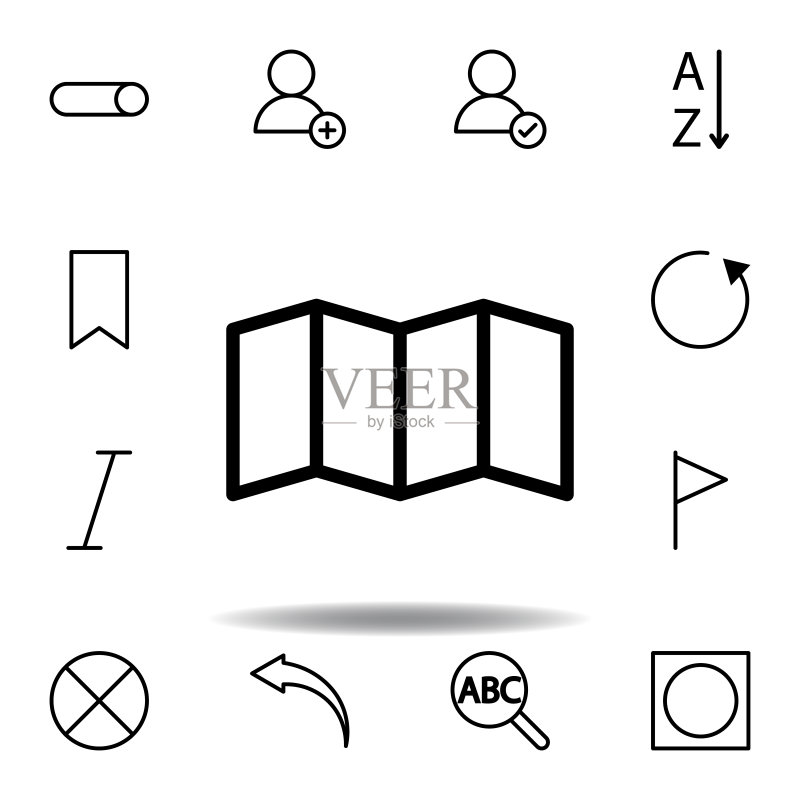 地图导航图标,可用于网页、标志、移动应用、UI、UX图标素材