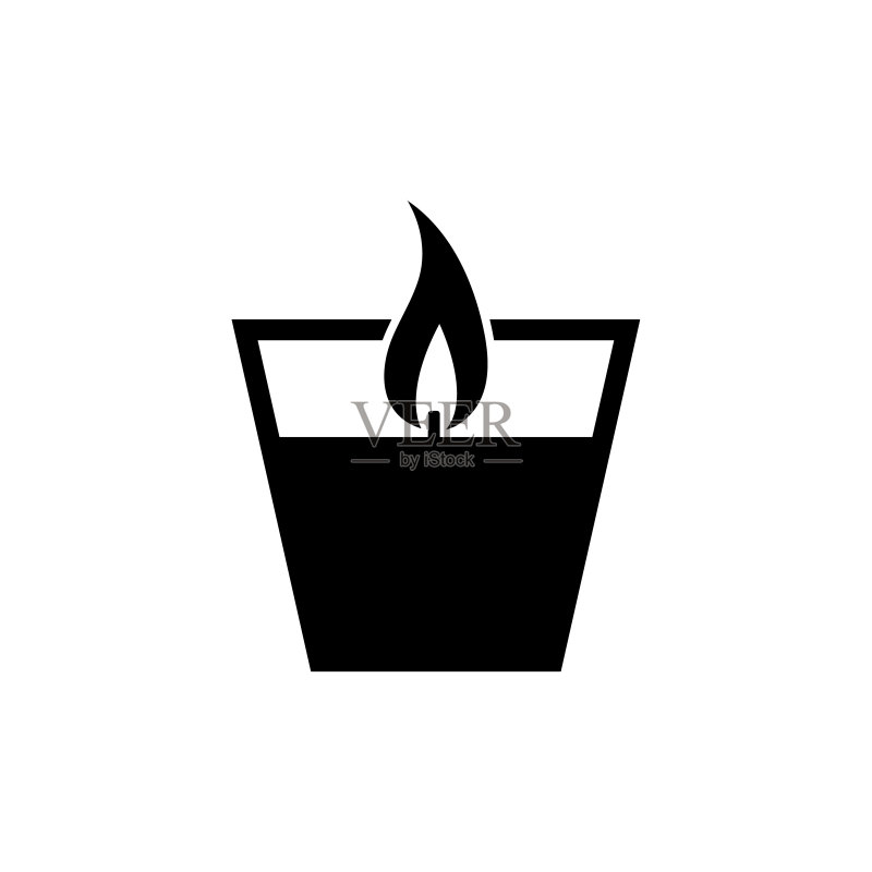 白色背景上的蜡烛图标logo图标素材