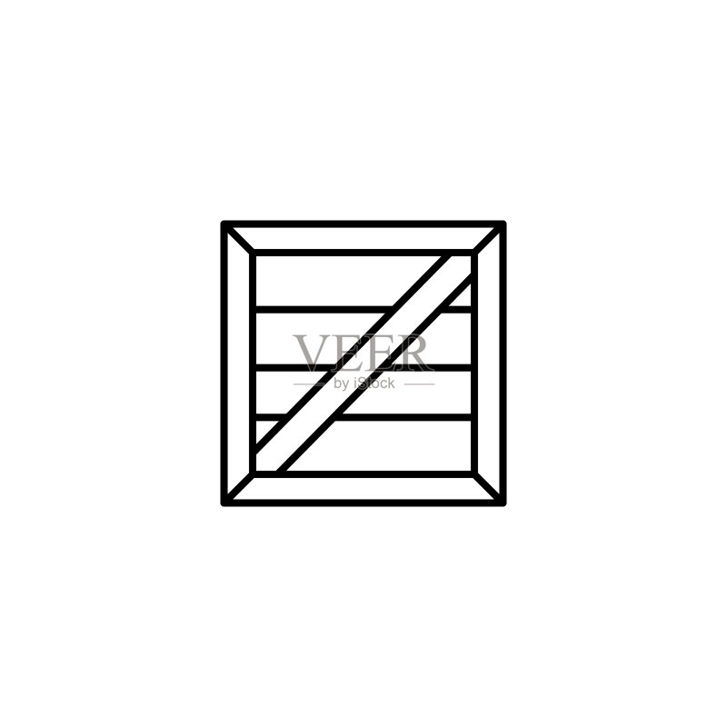 关闭的盒子图标:用于UI和UX的包装图标的简单线条轮廓矢量,适用于网站或移动应用程序图标素材