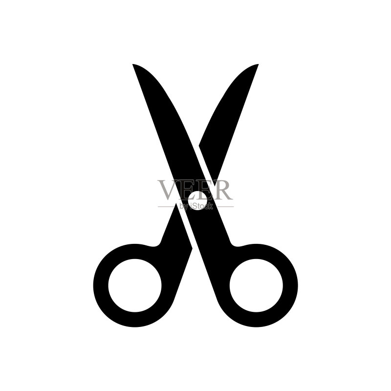 剪刀图标,logo,白色背景图标素材