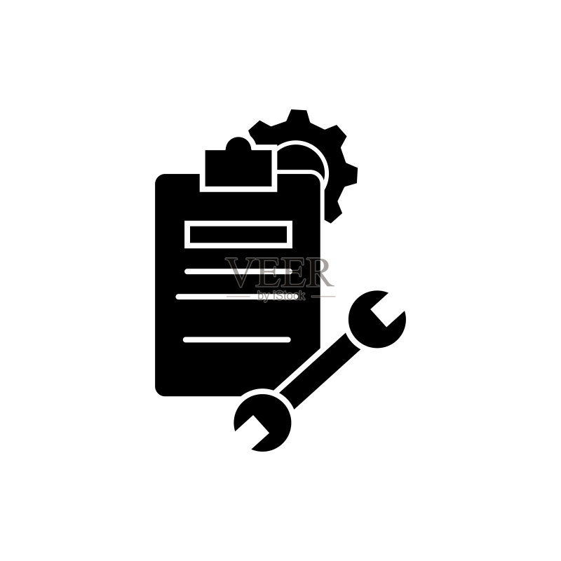 文档齿轮工作图标。用于UI和UX、网站或移动应用程序的简单商业意图图标图标素材