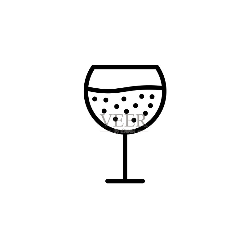 香槟酒杯图标。葡萄酒标志。扁平矢量图图标素材