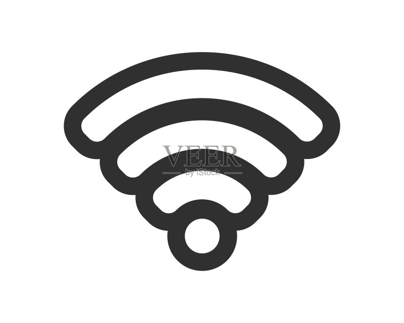 Wifi信号图标无线符号连接。Web网络连接标志符号。矢量图。隔离在白色背景上。图标素材