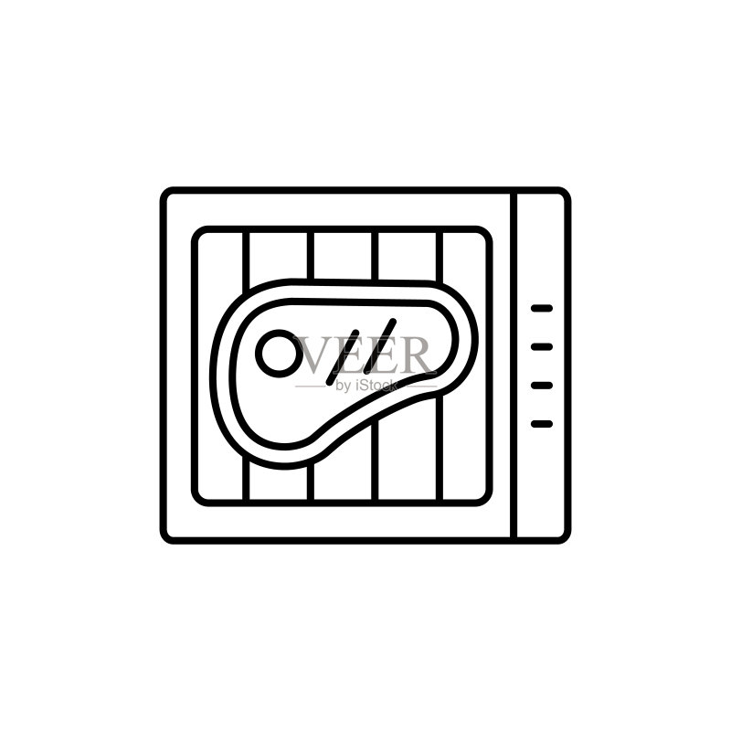烤肉架图标。用于UI和UX、网站或移动应用的简单线条轮廓烹饪矢量图标图标素材