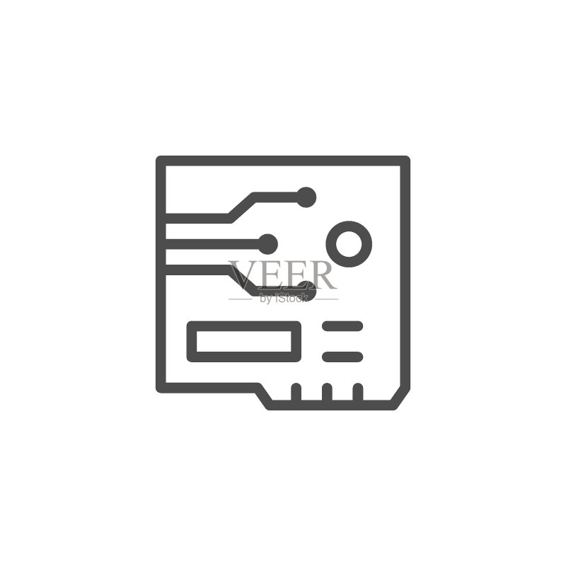 电路板线条轮廓图标图标素材