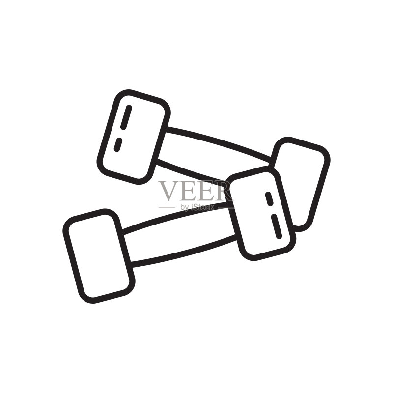 哑铃图标,细线艺术图标素材