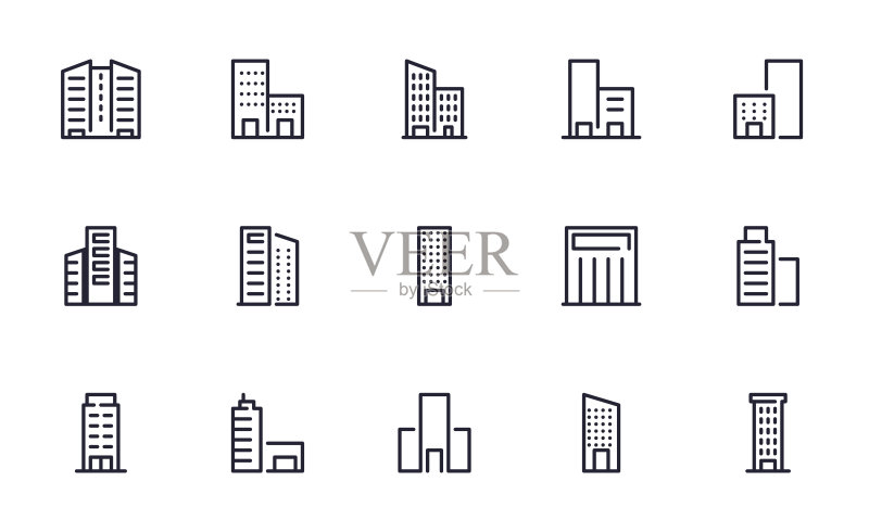 建筑矢量图标插图集图标素材