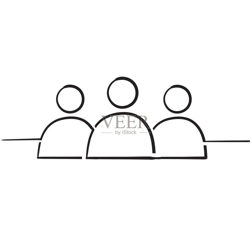 手绘连续线条人物图标矢量素材图标素材