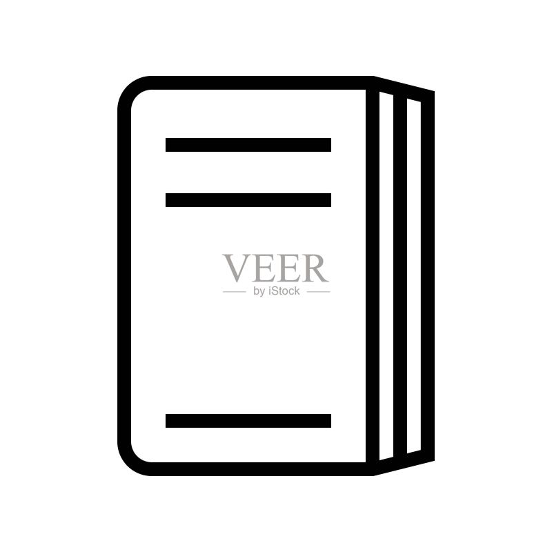 合上的书本矢量线条图标图标素材