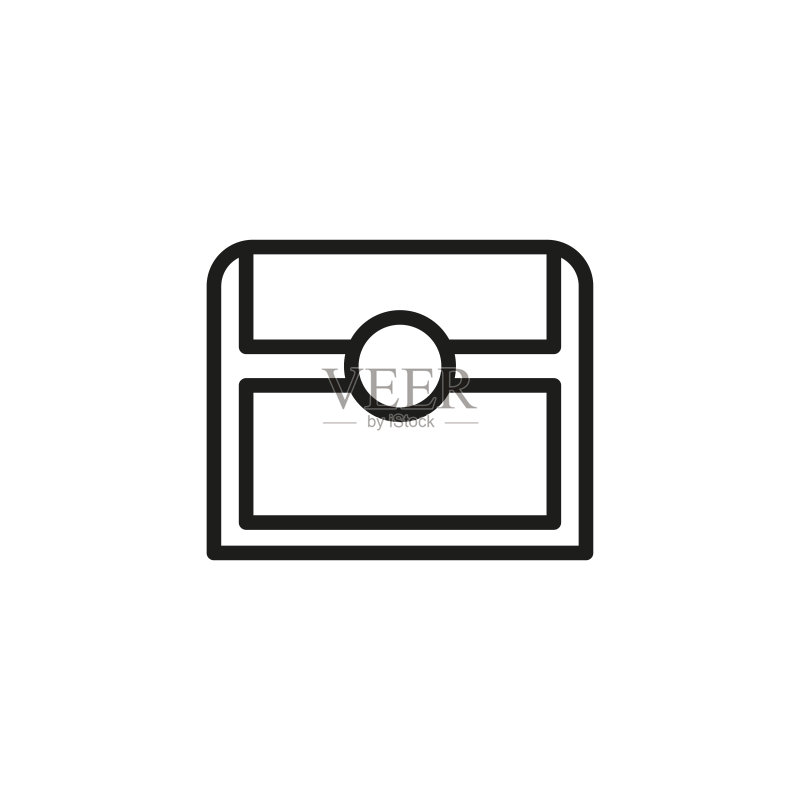 简约宝箱线条图标图标素材