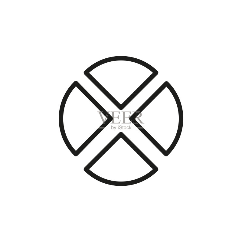 简约饼图线条图标图标素材