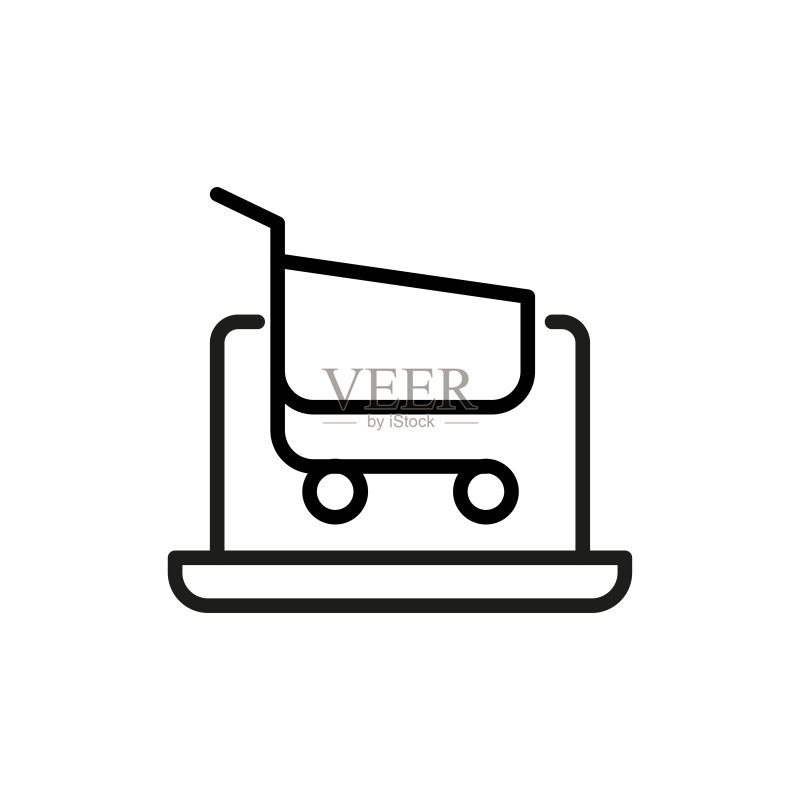 简约在线商店线条图标图标素材