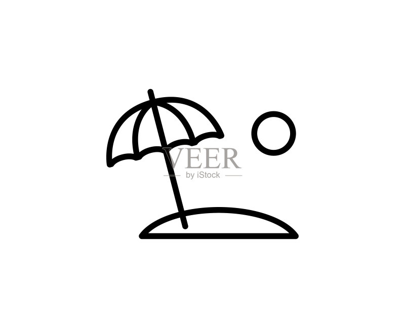 海滩线条图标图标素材