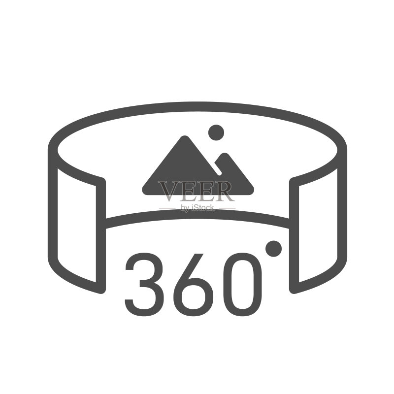 VR/AR技术智能手机虚拟旅行矢量图标图标素材